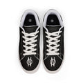 Black Leather Low-Top Sneakers for Men — Minimal NO 86 Logo Casual Shoes by Printify Shoes
