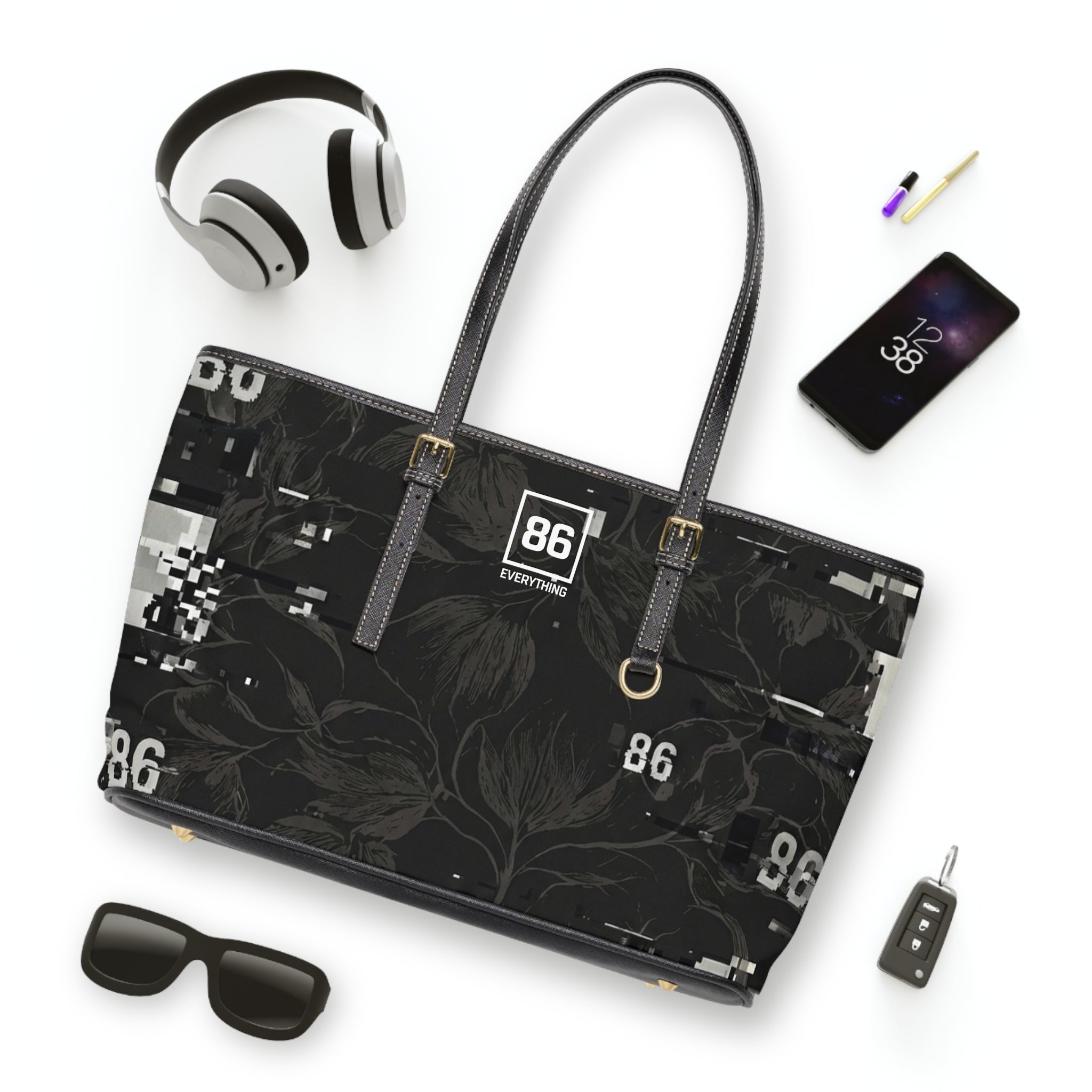86 EVERYTHING - LA FRICHE GLITCHED GARDEN - PU Shoulder Bag
