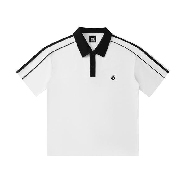86 EVERYTHING | BLACK LABEL // BL-86-STRP-01 - THE MONOCHROME POLO UNIT - Polo Shirt by ODMPOD
