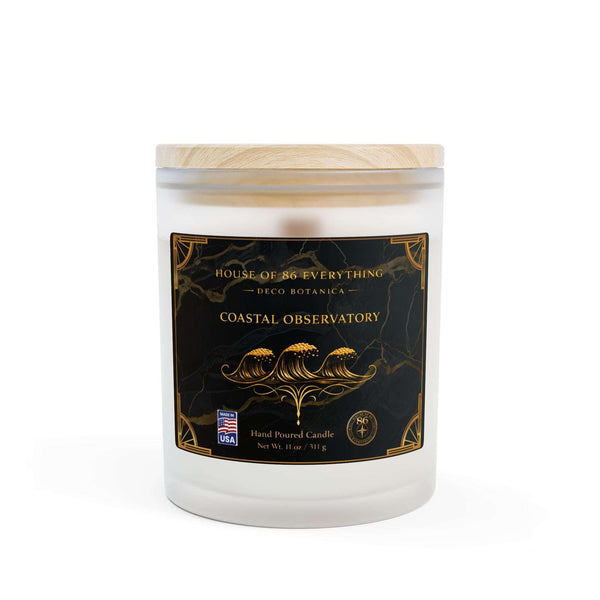HOUSE OF 86 EVERYTHING | Coastal Observatory Frosted Glass Candle – 11oz Scented Soy Jar by Printify