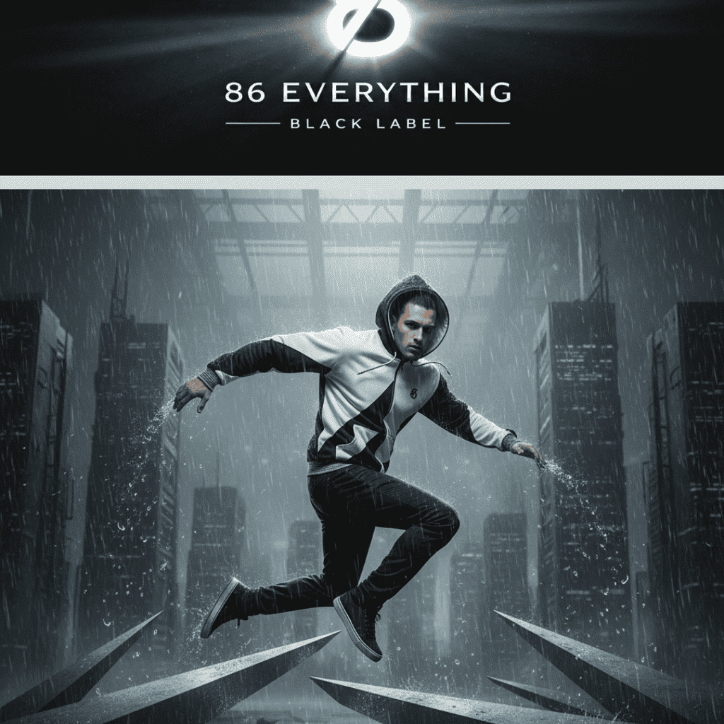86 EVERYTHING | BLACK LABEL // BL-86-HOOD-01 - FRACTURED V1 HOODIE - Zip Hoodie by Printify