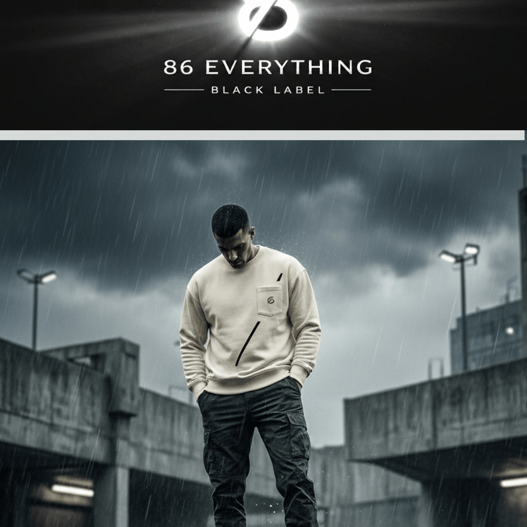 86 EVERYTHING | BLACK LABEL - BL - 86 - SWST - 01 // CORE POCKET CHASSIS - Heavyweight Crewneck Sweatshirt - 86 EVERYTHING - Sweatshirt