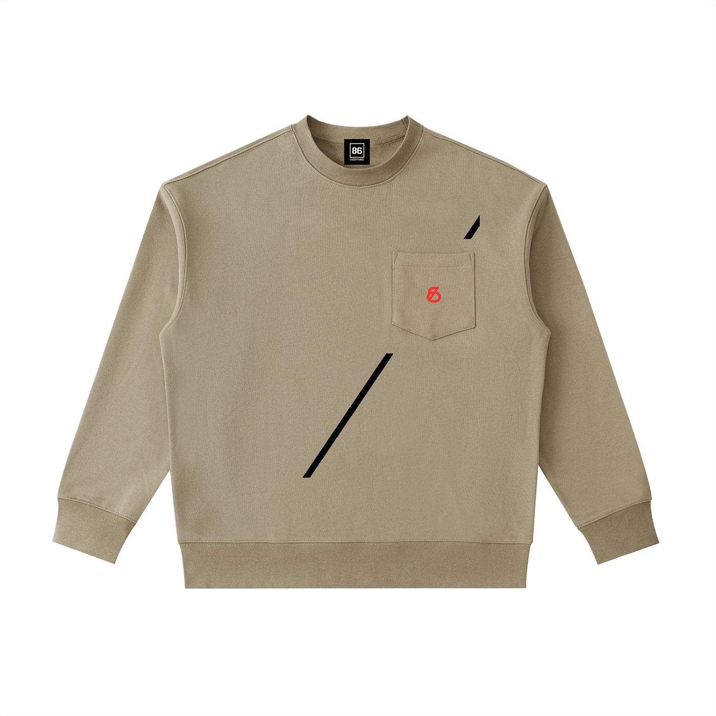 86 EVERYTHING | BLACK LABEL - BL - 86 - SWST - 01 // CORE POCKET CHASSIS - Heavyweight Crewneck Sweatshirt - 86 EVERYTHING - Sweatshirt