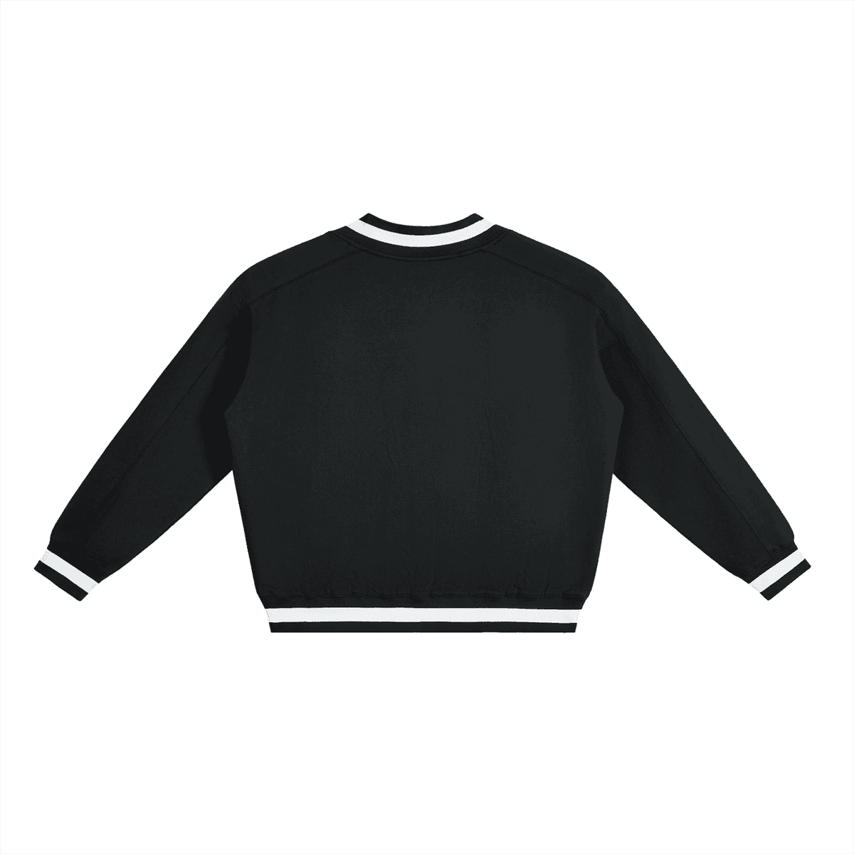 Black Label - V-Neck Contrast Collar Boxy Sweatshirt - 86