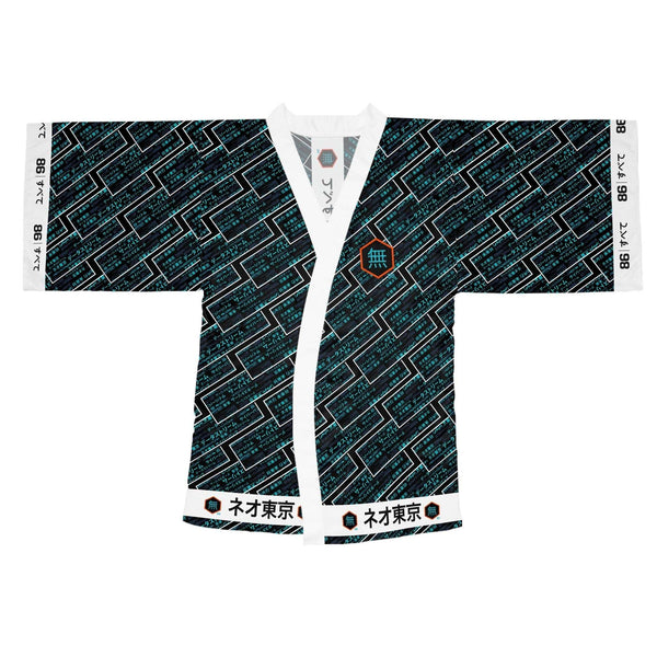 86 EVERYTHING | Neo Tokyo "Data Stream" - Kimono Robe by Printify