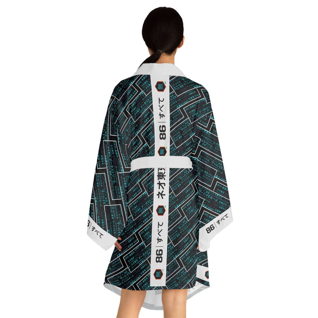 86 EVERYTHING | Neo Tokyo "Data Stream" - Kimono Robe by Printify