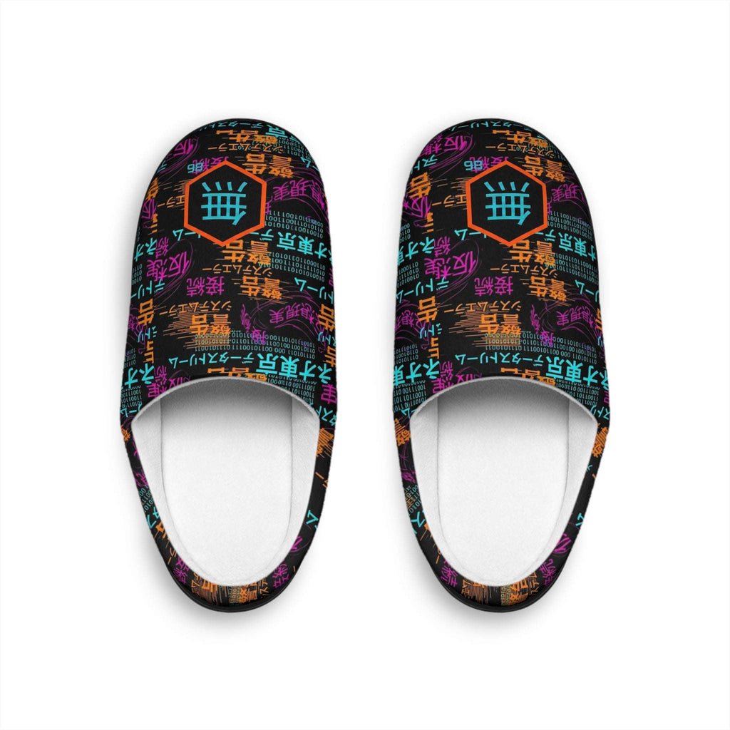86 EVERYTHING | Neo Tokyo "Digital Noise" Slipper Collection - Women’s by Printify