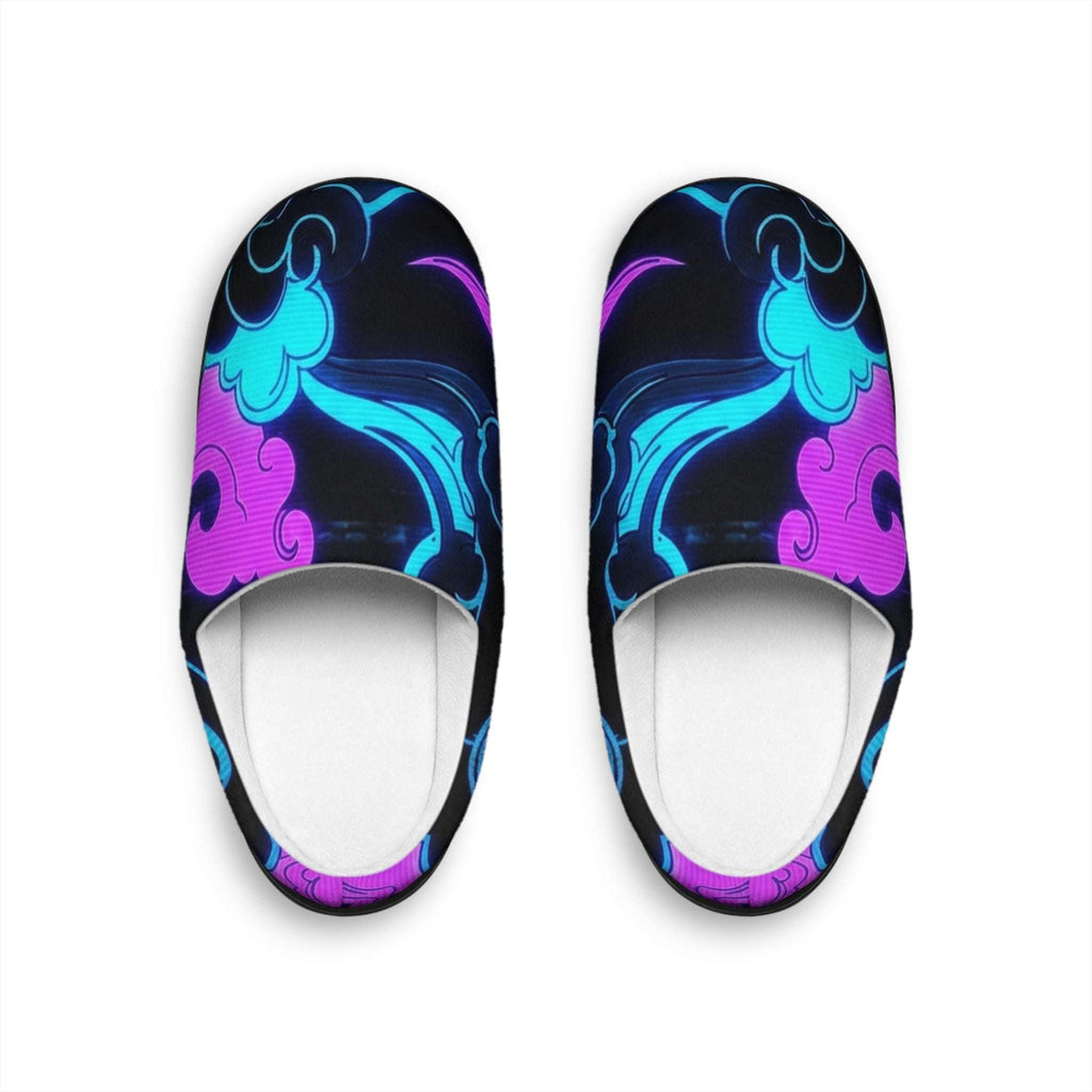 86 EVERYTHING | Neo Tokyo "Neon Vapor" Slippers - Women's by Printify