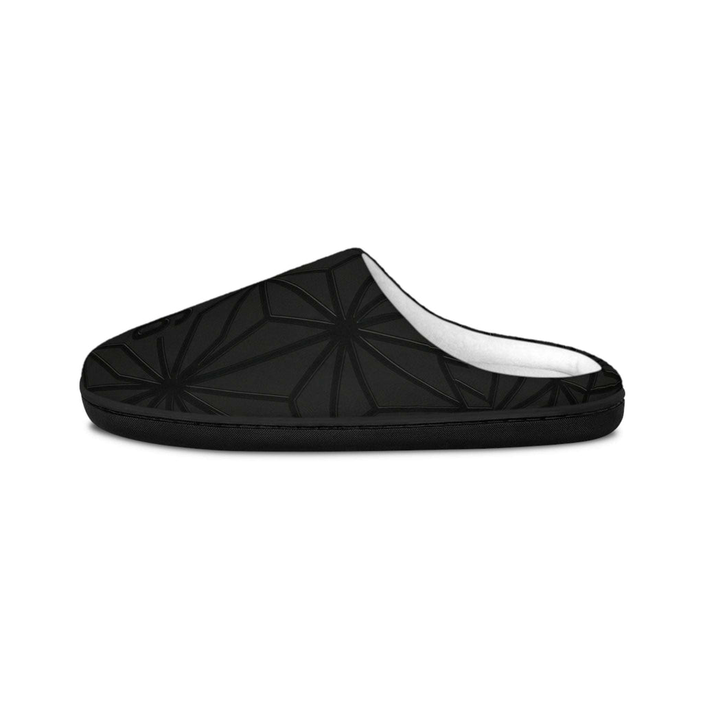 86 EVERYTHING | "Shadow Grid" Blackout Slippers - Unisex by Printify