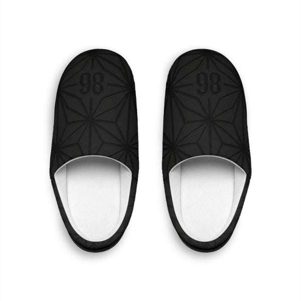 86 EVERYTHING | "Shadow Grid" Blackout Slippers - Unisex by Printify