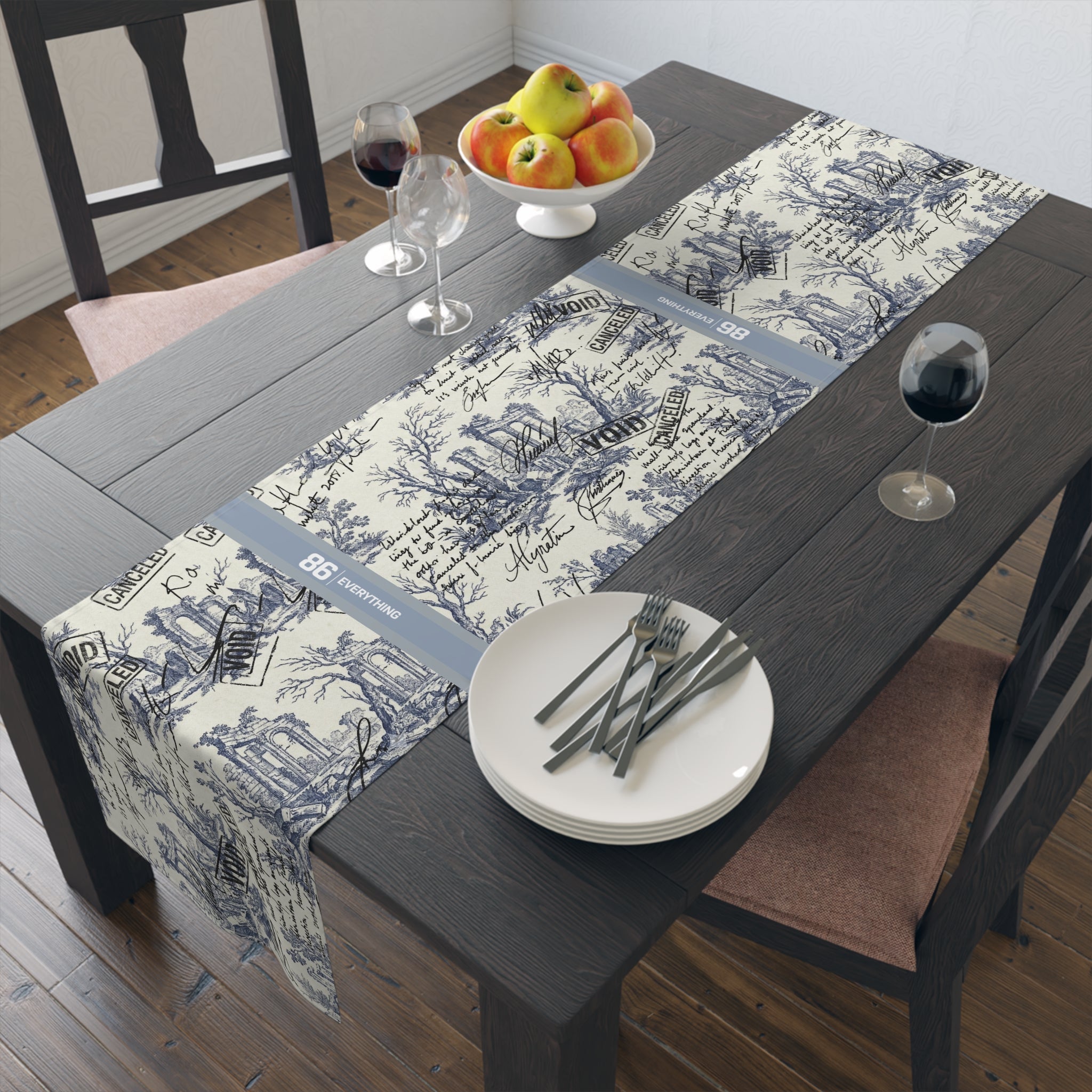 86 EVERYTHING - THE "OVERWRITTEN" - Table Runner - 86 EVERYTHING - Home Decor