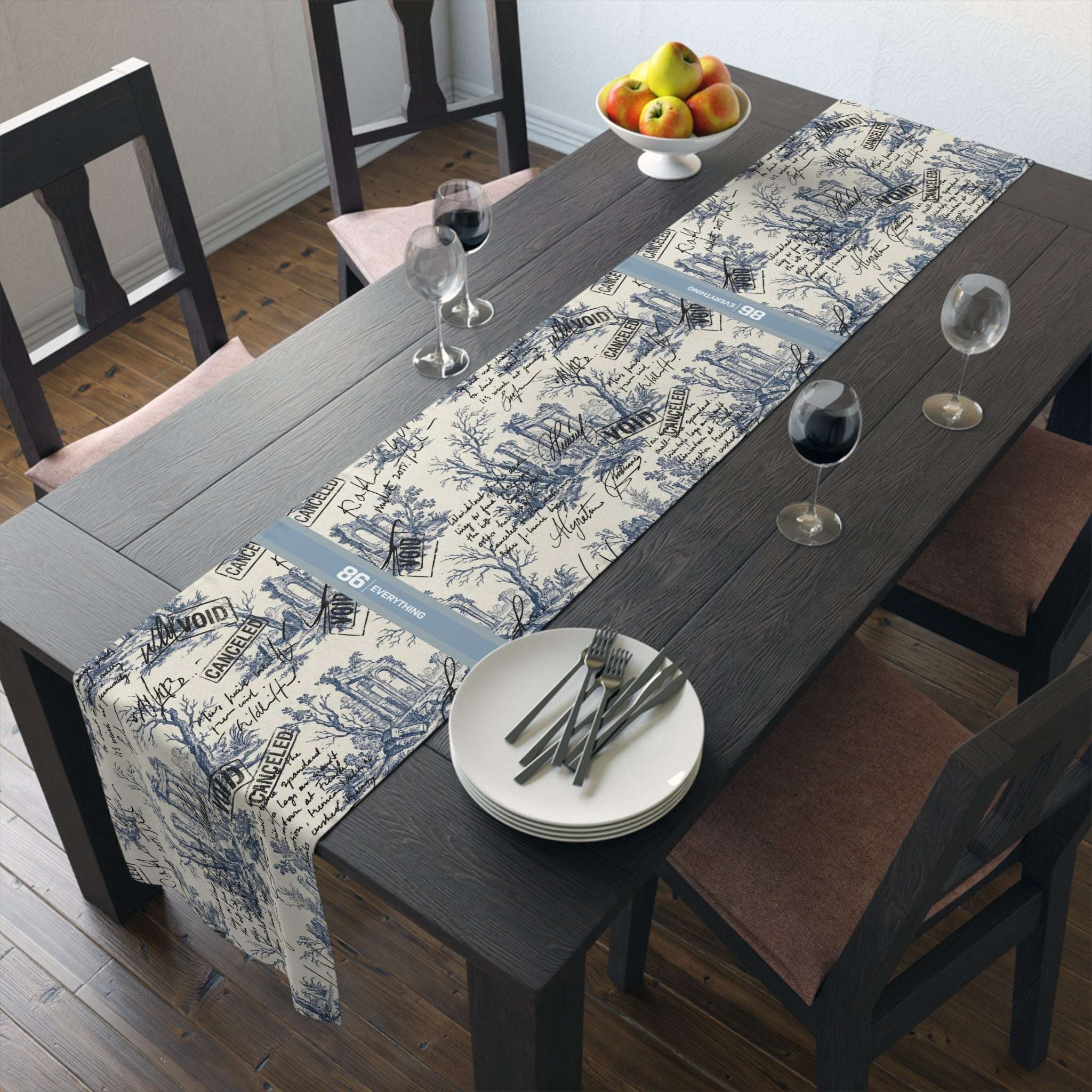 86 EVERYTHING | LA FRICHE - THE "OVERWRITTEN" - Table Runner by Printify