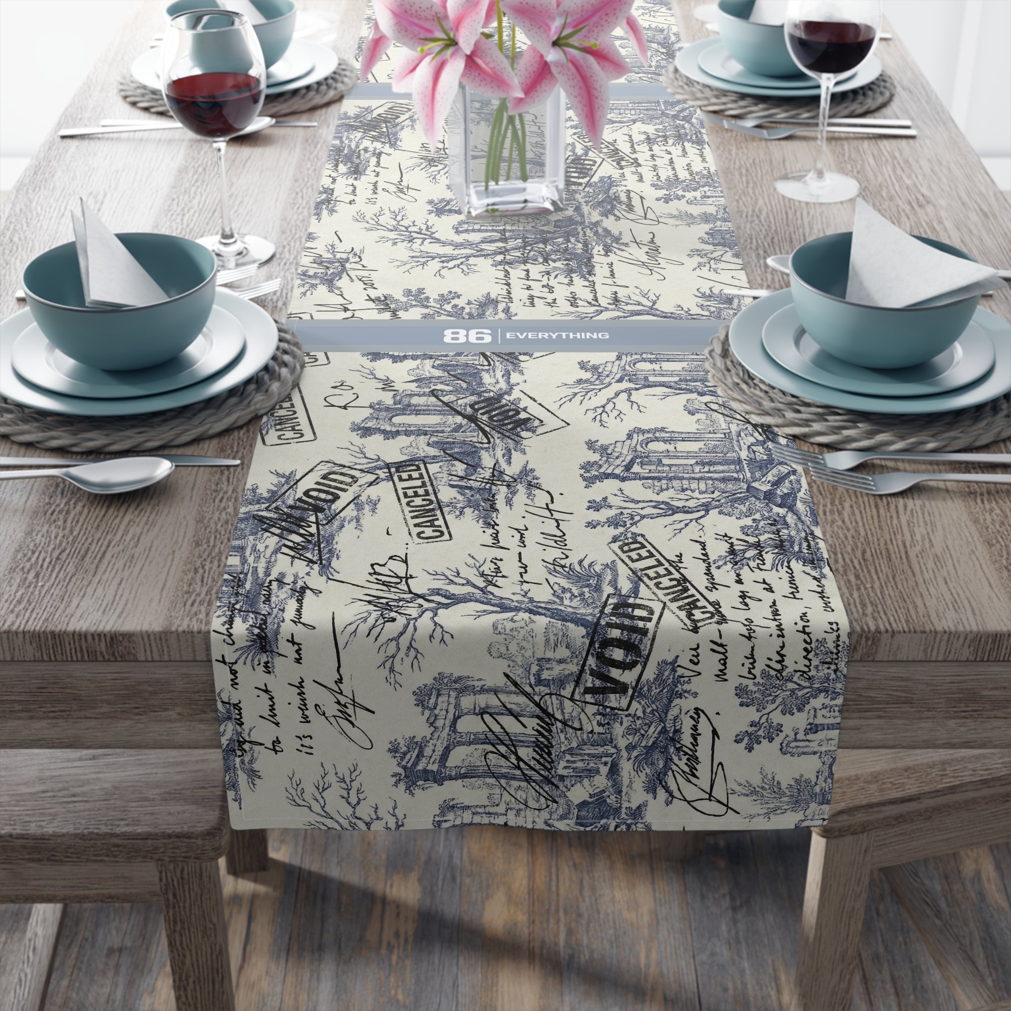 86 EVERYTHING - THE "OVERWRITTEN" - Table Runner - 86 EVERYTHING - Home Decor