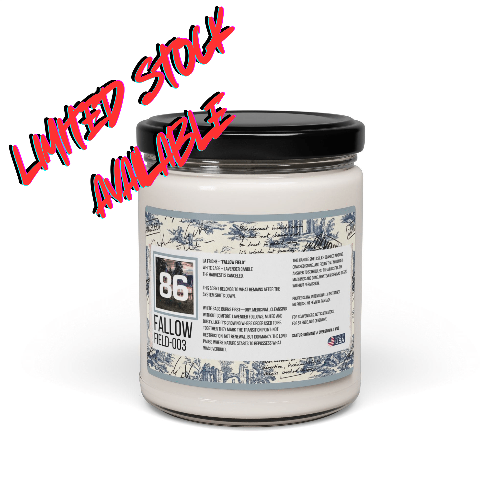 86 LA FRICHE - FALLOW FIELD - 9oz Soy Candle - 86 EVERYTHING - Home Decor