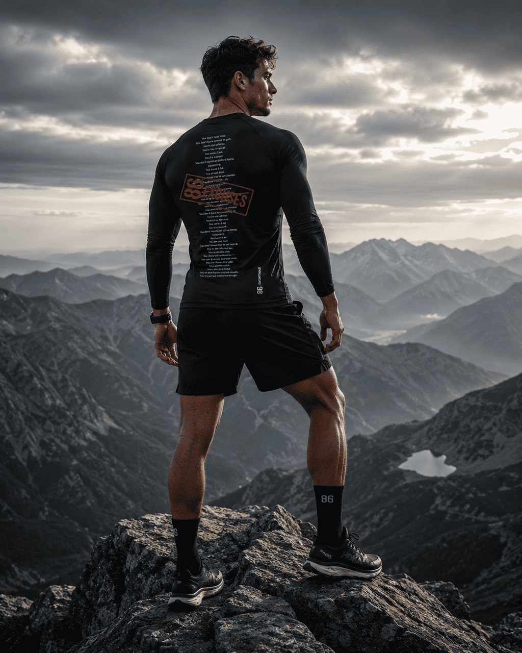THE 86 EXCUSES - Performance Long Sleeve Athletic Shirt by ODMPOD Athleticwear Activewear Tops