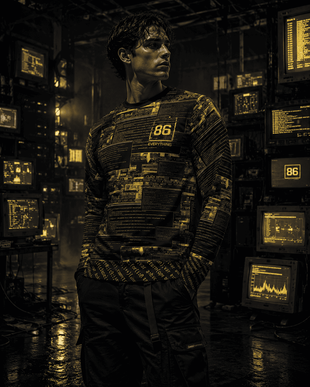 THE COMMERCE DATA STREAM - Crewneck Lightweight Sweatshirt by Printify Sweatshirt Sweatshirts