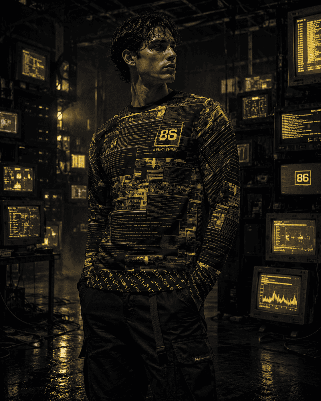 THE COMMERCE DATA STREAM - Crewneck Lightweight Sweatshirt by Printify Sweatshirt Sweatshirts