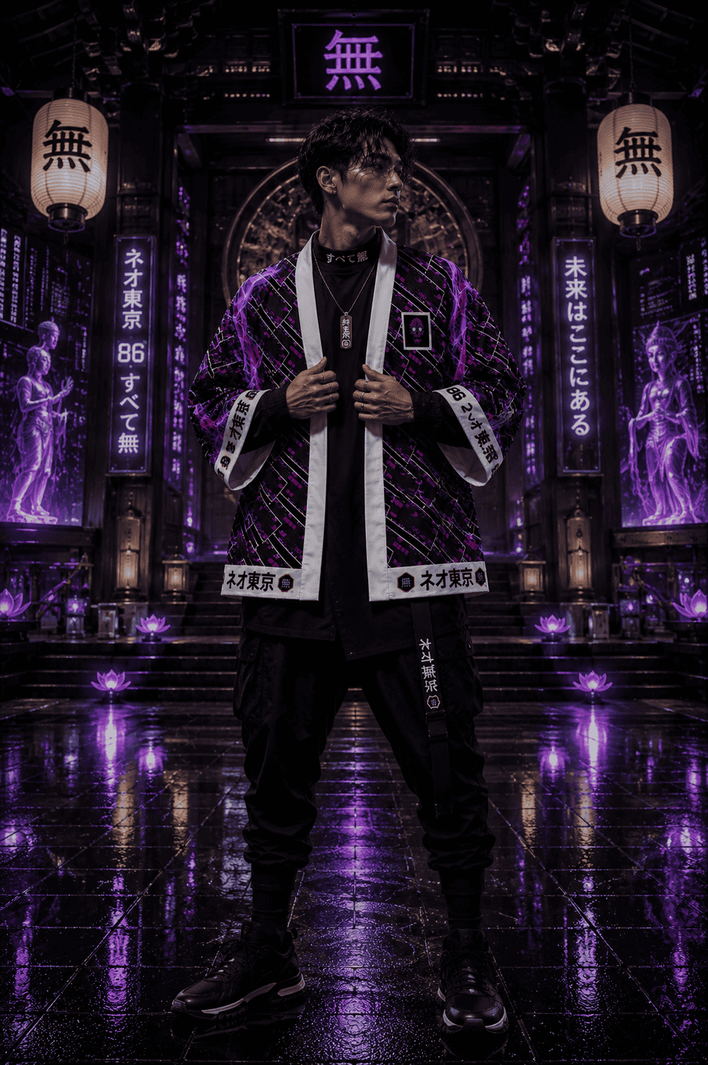 THE CEREBRAL UPLINK - Kimono Robe by Printify Kimono Robe Robes