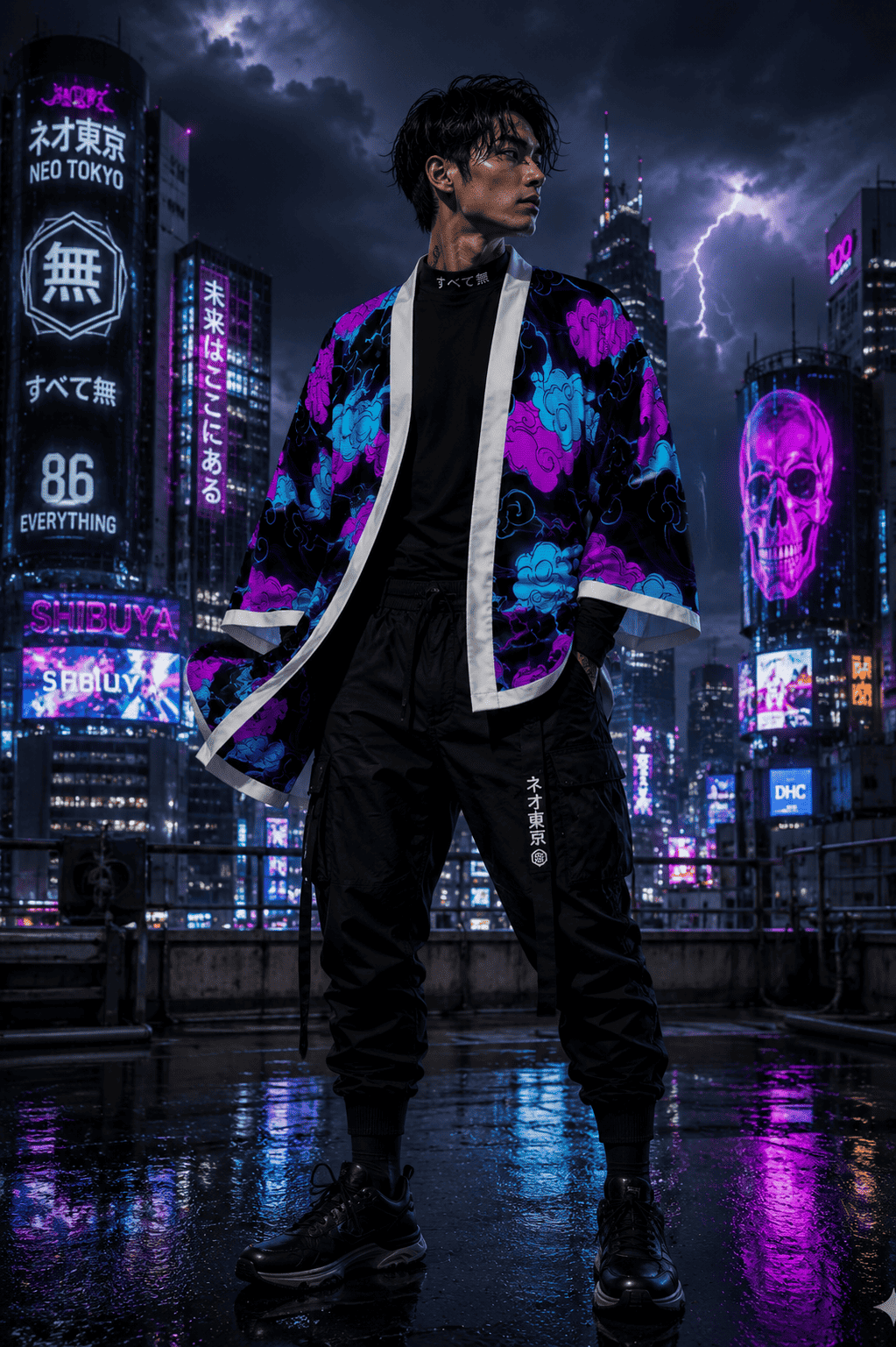 THE NEO CUMULUS ZERO STATE WRAP - Kimono Robe by Printify Kimono Robe Robes