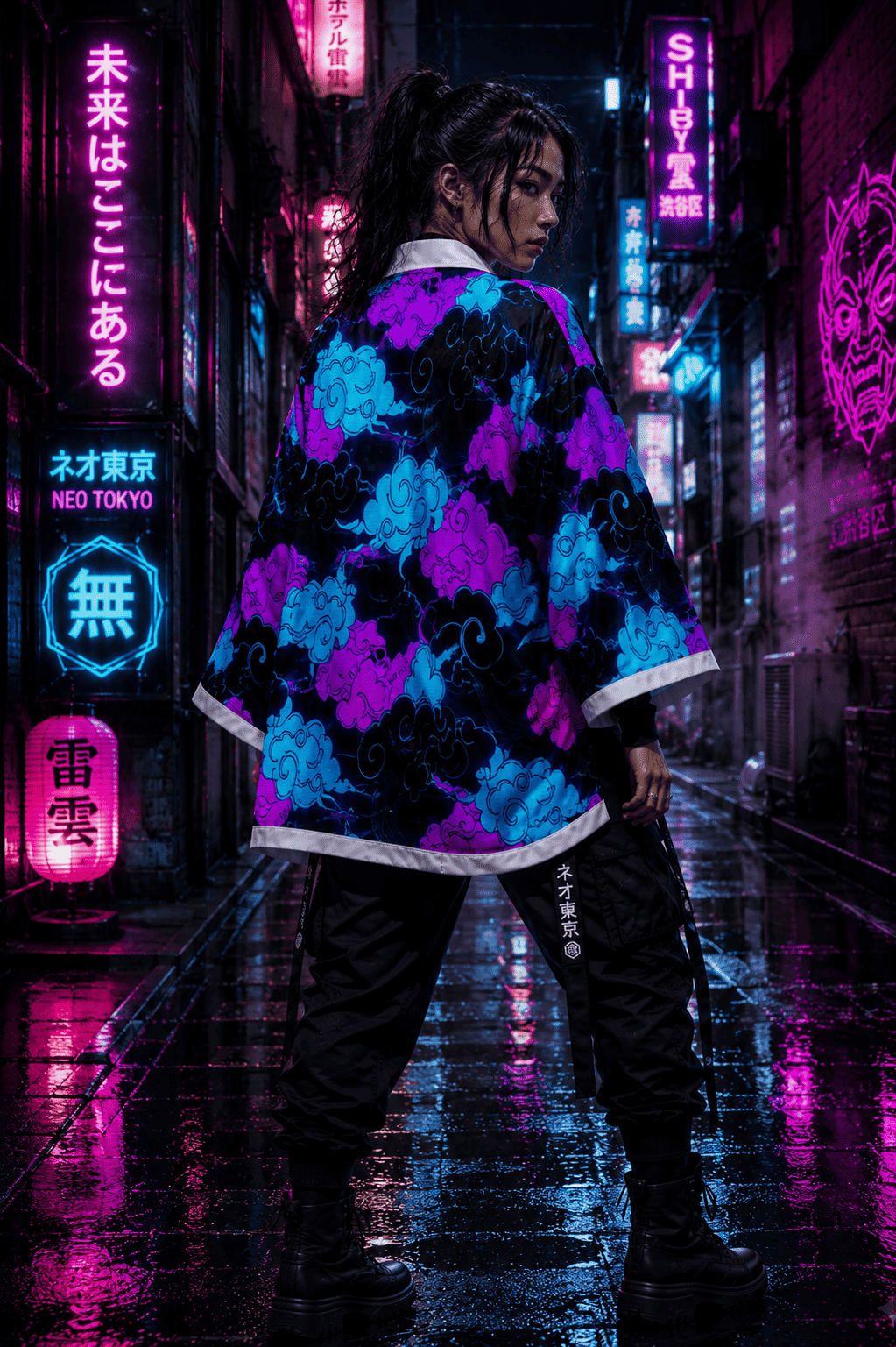 THE NEO CUMULUS ZERO STATE WRAP - Kimono Robe by Printify Kimono Robe Robes