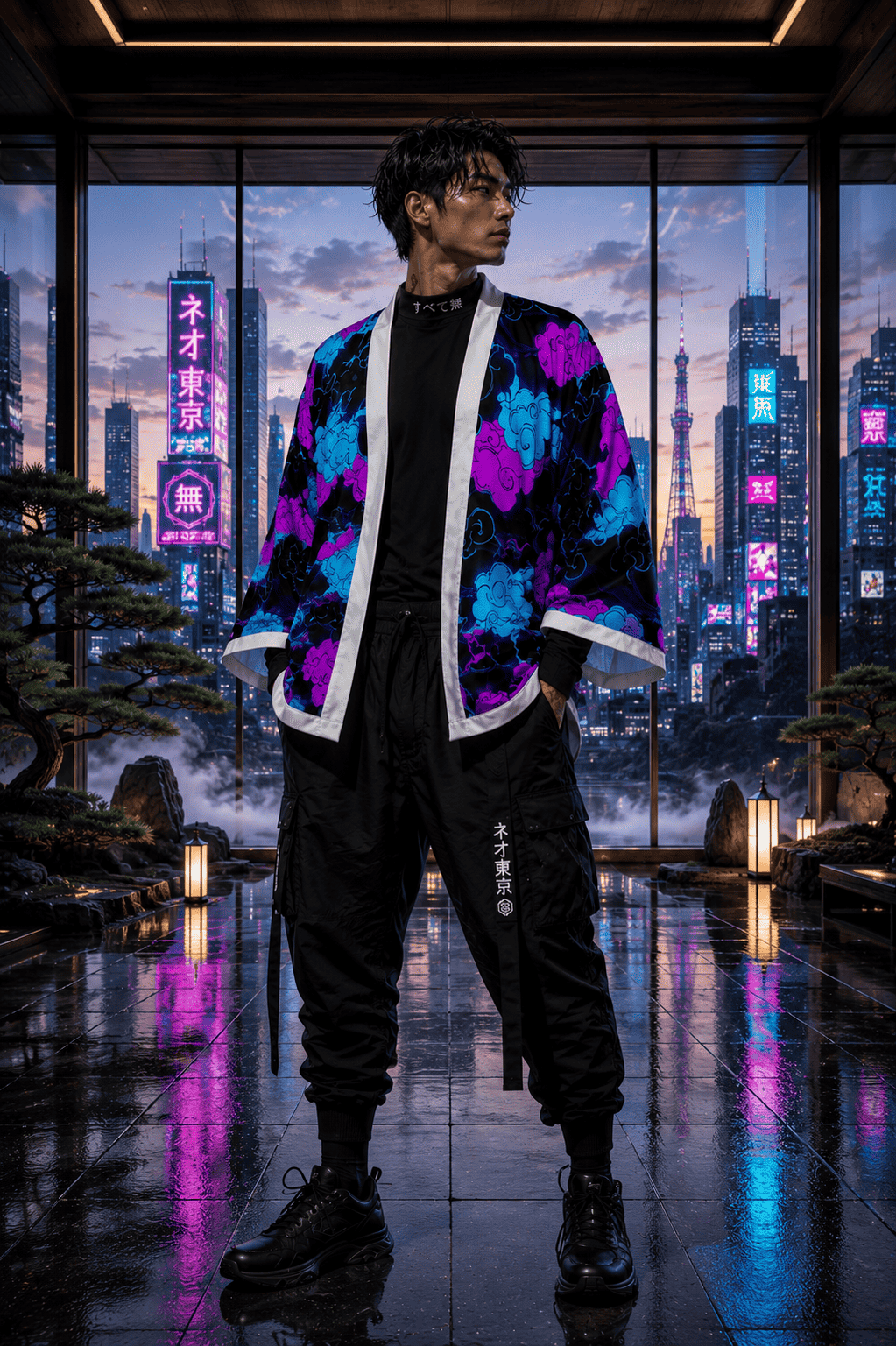 THE NEO CUMULUS ZERO STATE WRAP - Kimono Robe by Printify Kimono Robe Robes