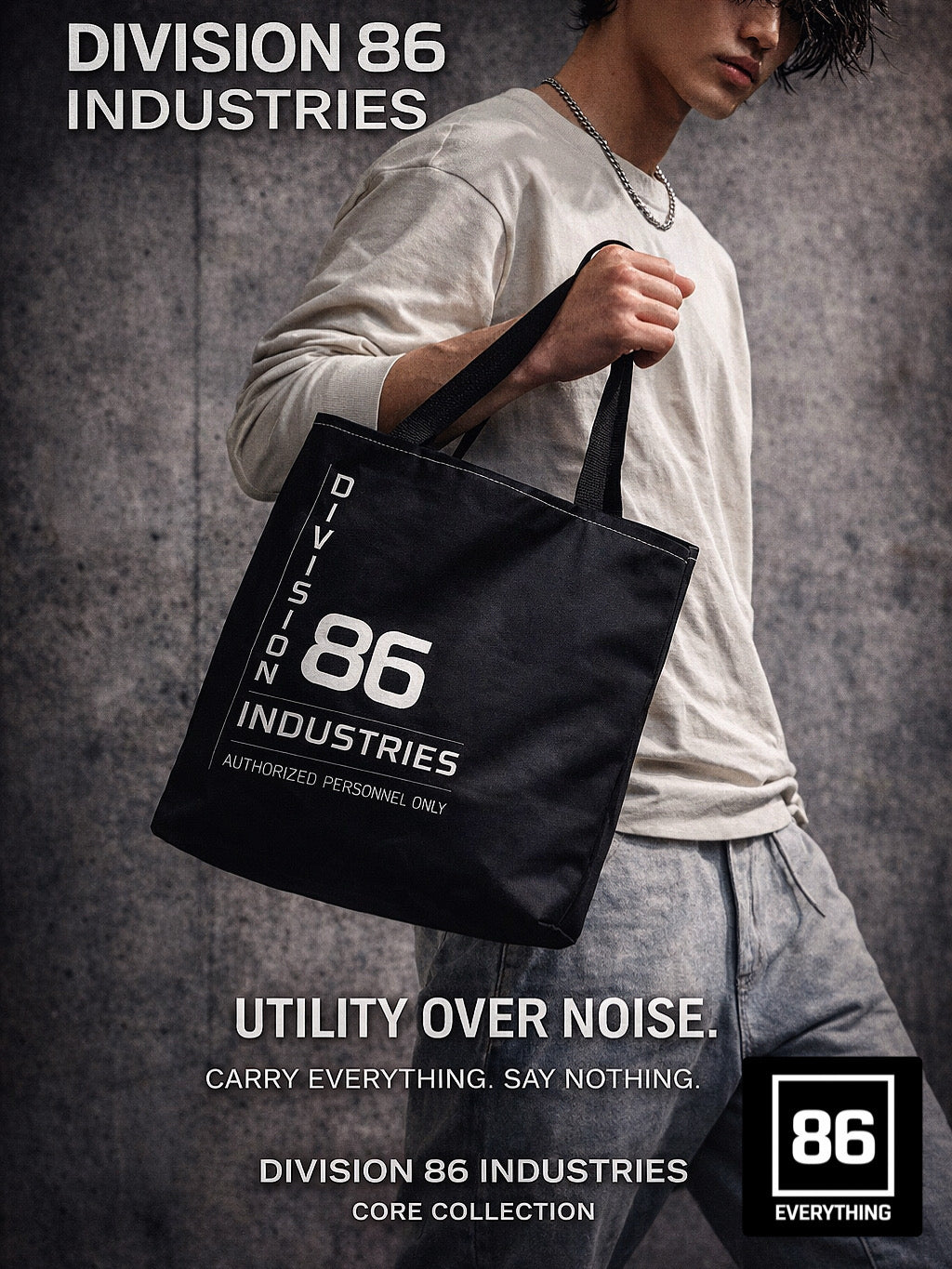 86 EVERYTHING | CORE COLLECTION // DIVISION 86 INDUSTRIES TOTE – Daily Tote Bag