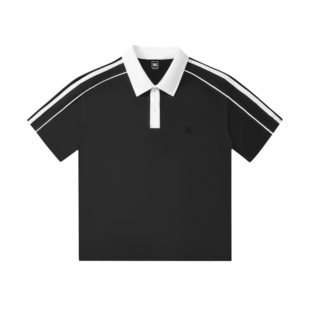 86 EVERYTHING | BLACK LABEL // BL-86-STRP-01 - THE MONOCHROME POLO UNIT - Polo Shirt by ODMPOD