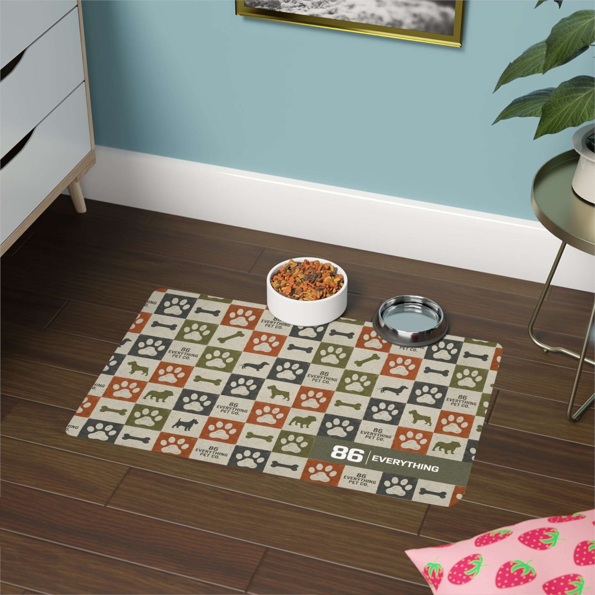 86 EVERYTHING | DEBRIS CONTAINMENT FIELD: SPILL PROTOCOL- Pet Food Mat by Printify