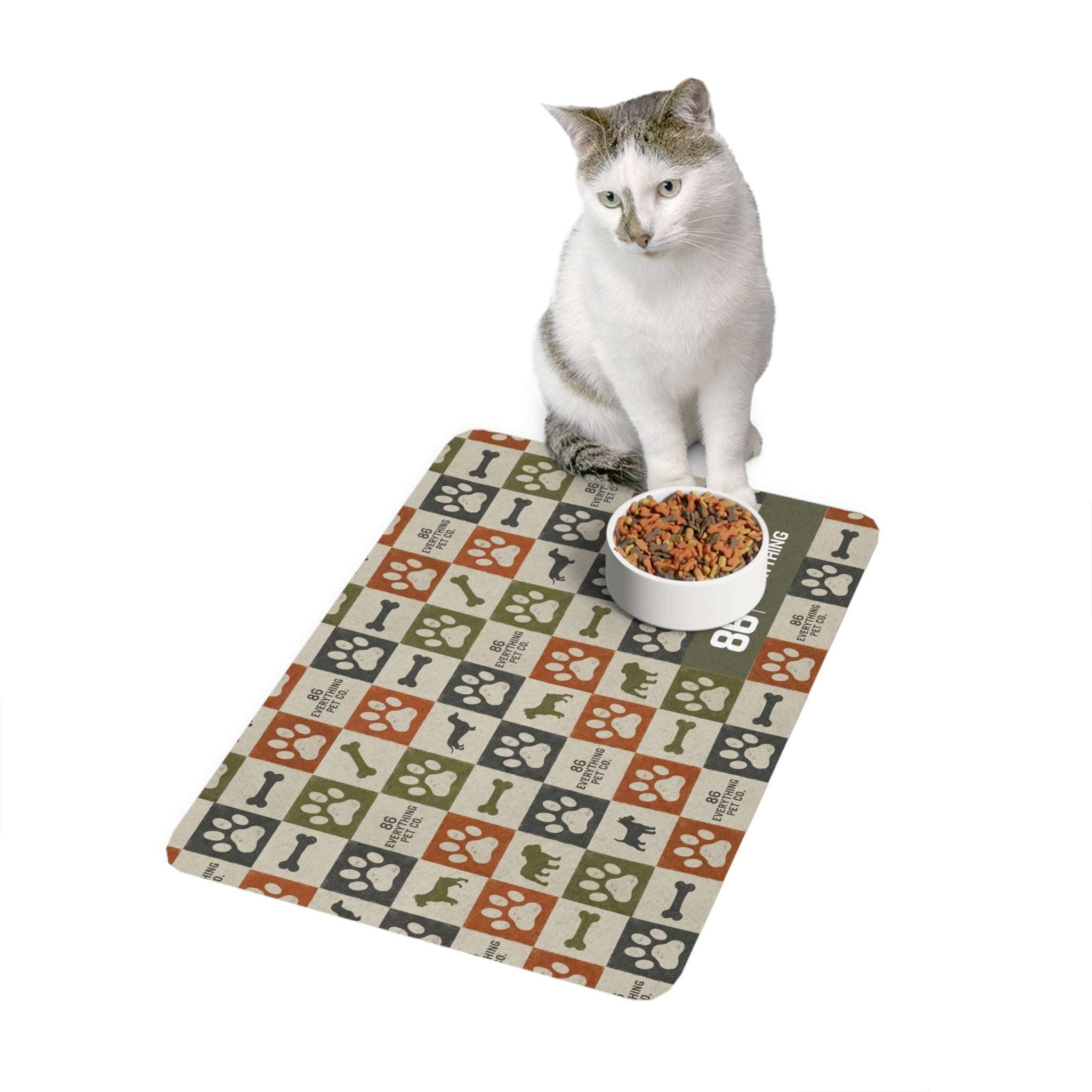 86 EVERYTHING | DEBRIS CONTAINMENT FIELD: SPILL PROTOCOL- Pet Food Mat by Printify