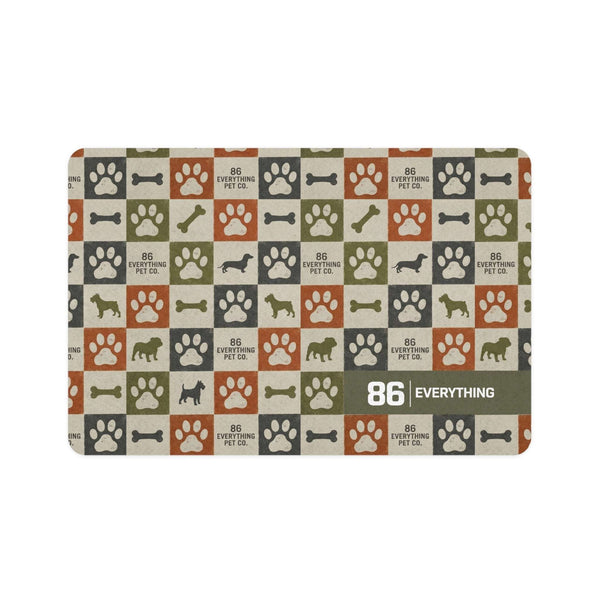 86 EVERYTHING | DEBRIS CONTAINMENT FIELD: SPILL PROTOCOL- Pet Food Mat by Printify